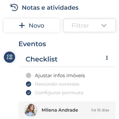 Imagem da tela de checklists do sistema Jetimob.