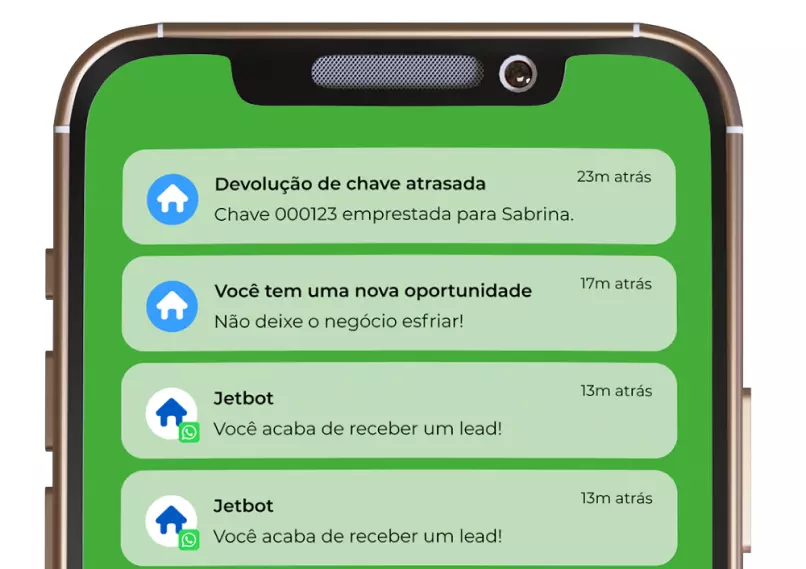 Imagem das notificações surgindo em um celular.