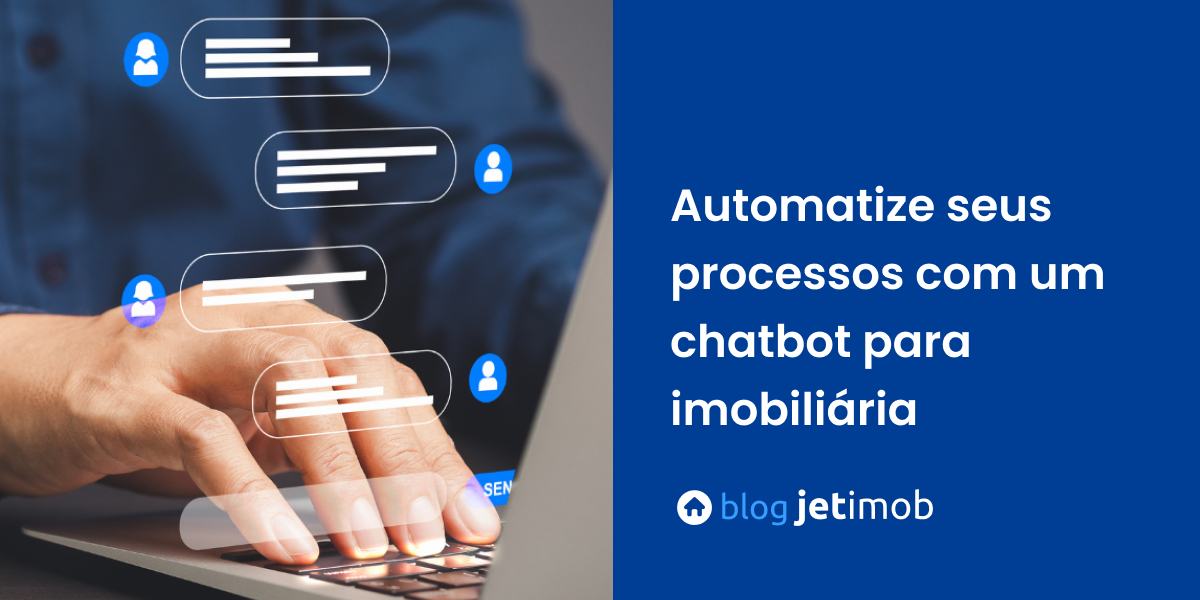 Imagem ilustrativa de um corretor de imóveis utilizando um chatbot para imobiliária.