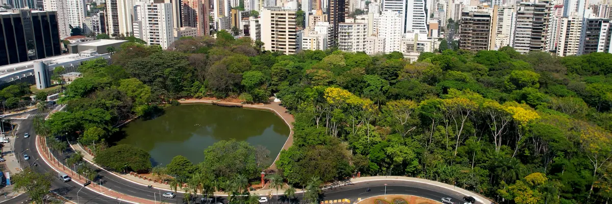 Imagem aérea da cidade de Goiânia, no estado de Goiás.